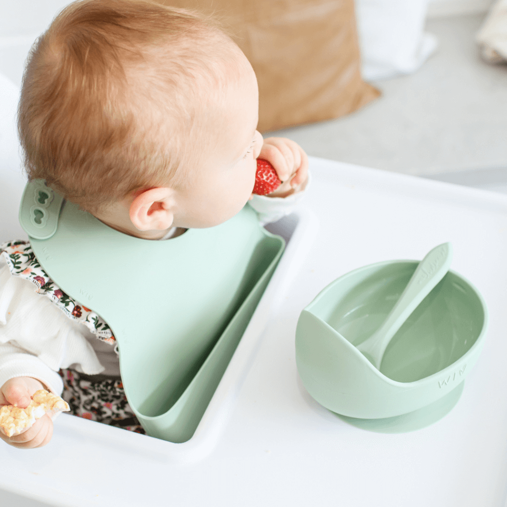 Starting Spoon Baby Feeding Set – Starting Solids Bundle | Silicone Bowl, Spoon & Bib ...