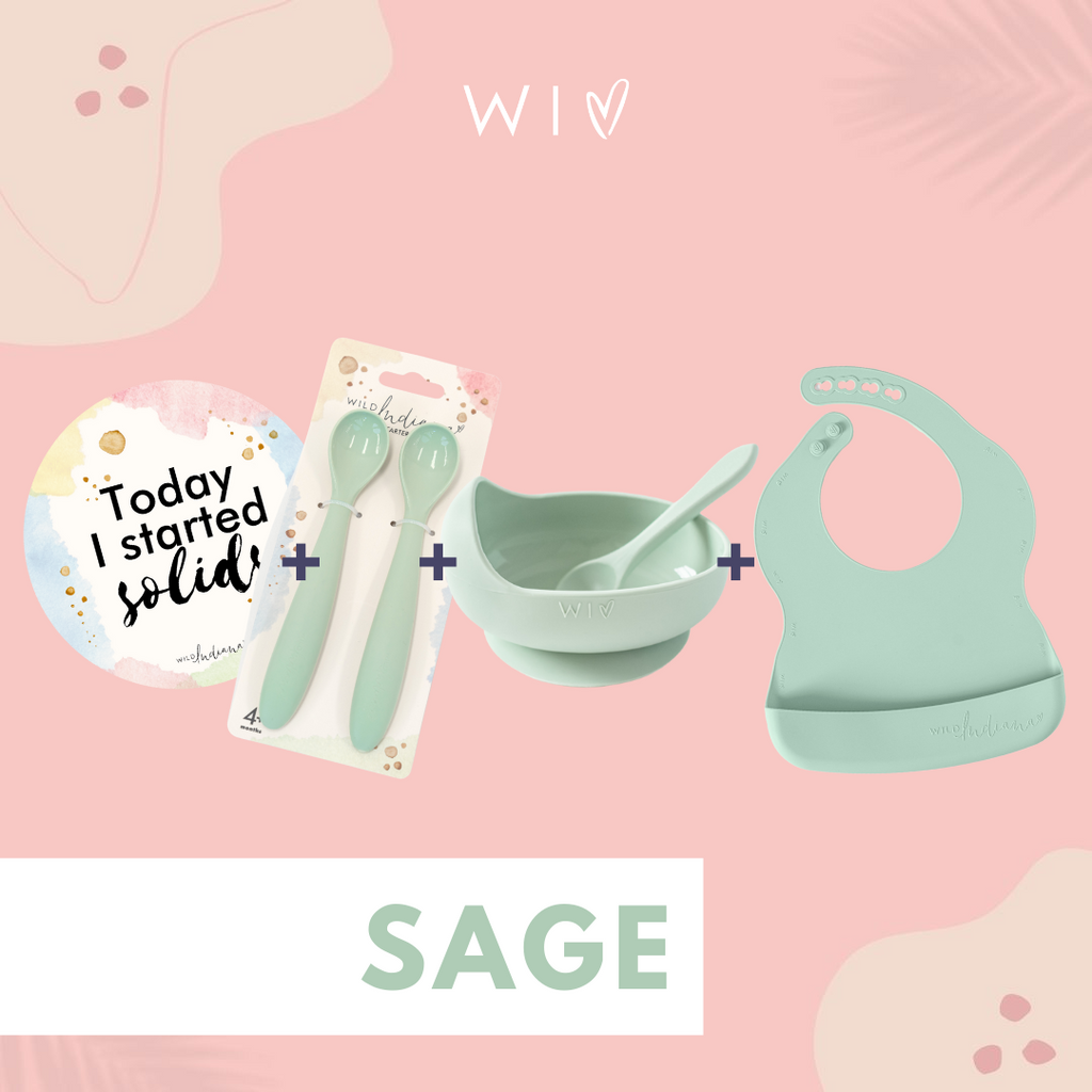 Starting Spoon Baby Feeding Set – Starting Solids Bundle | Silicone Bowl, Spoon & Bib ...